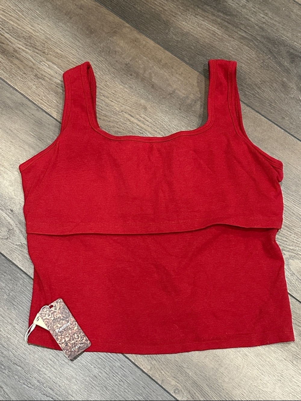 Red Square-Neck Tank Top - Picture 3 of 5